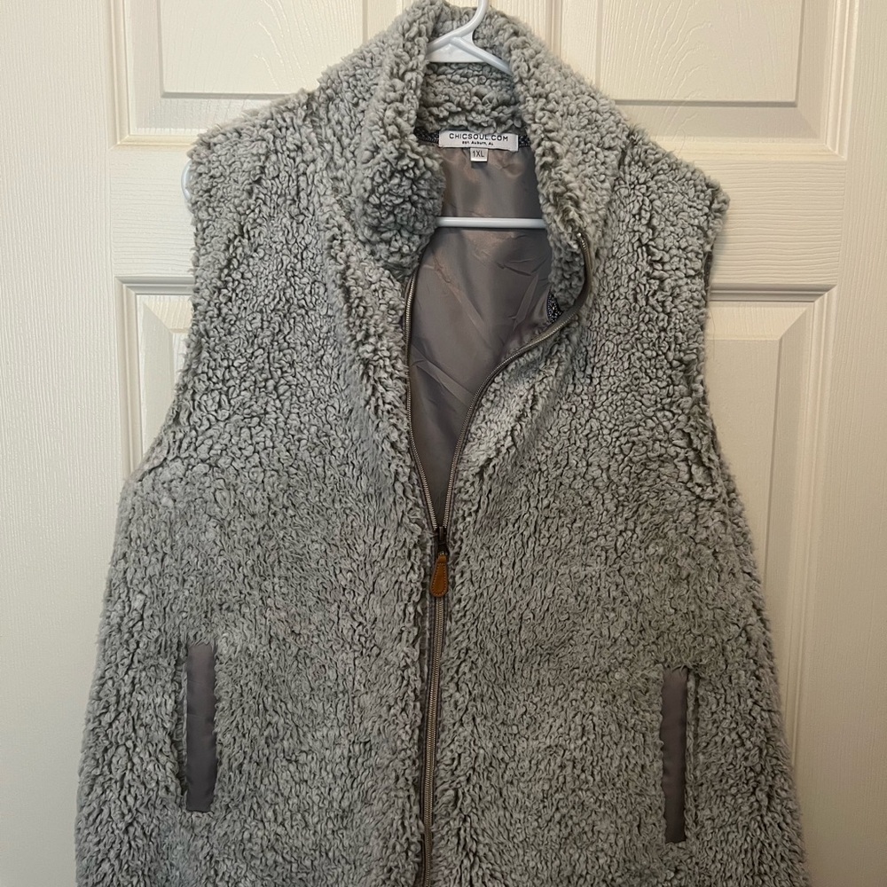 Cozy Gray Sherpa Vest